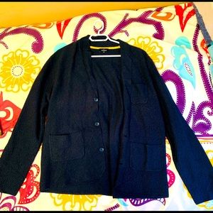 Navy blue crochet men’s cardigan